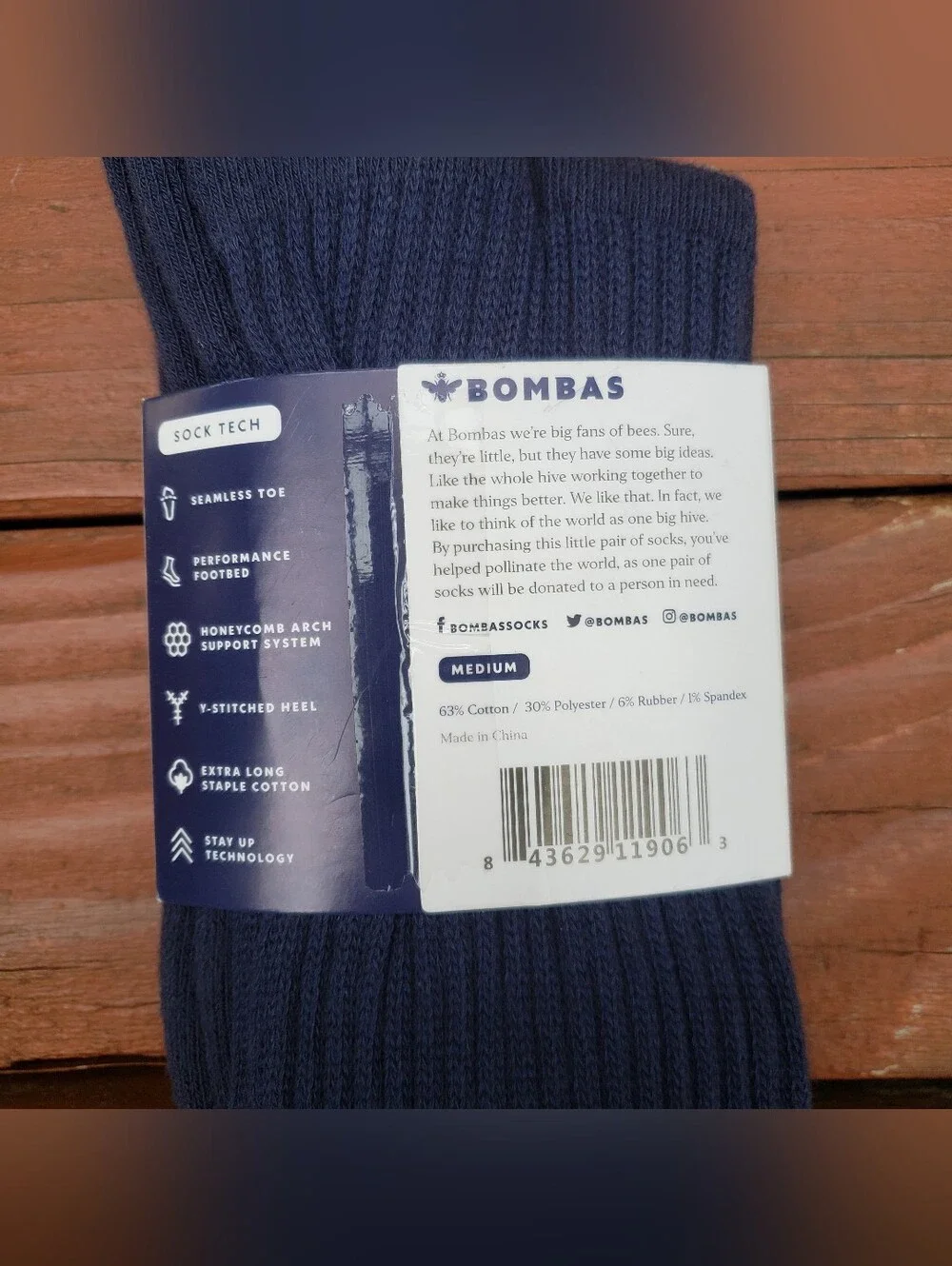 New BOMAS Dark Blue or Navy Socks - Half Calf- Size Medium